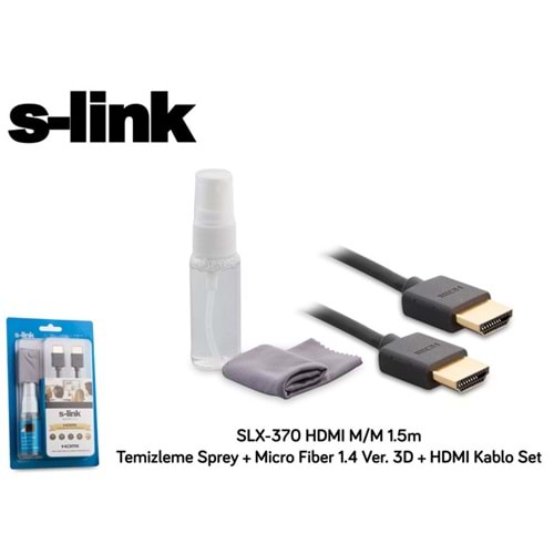 S-LINK 1.5 MT HDMI KABLO + SPREY+ FİBER BEZ SLX-370
