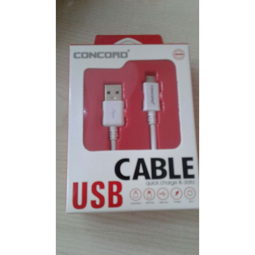 CONCORD C-734 USB TO MICRO USB KABLO QUICK SARJ