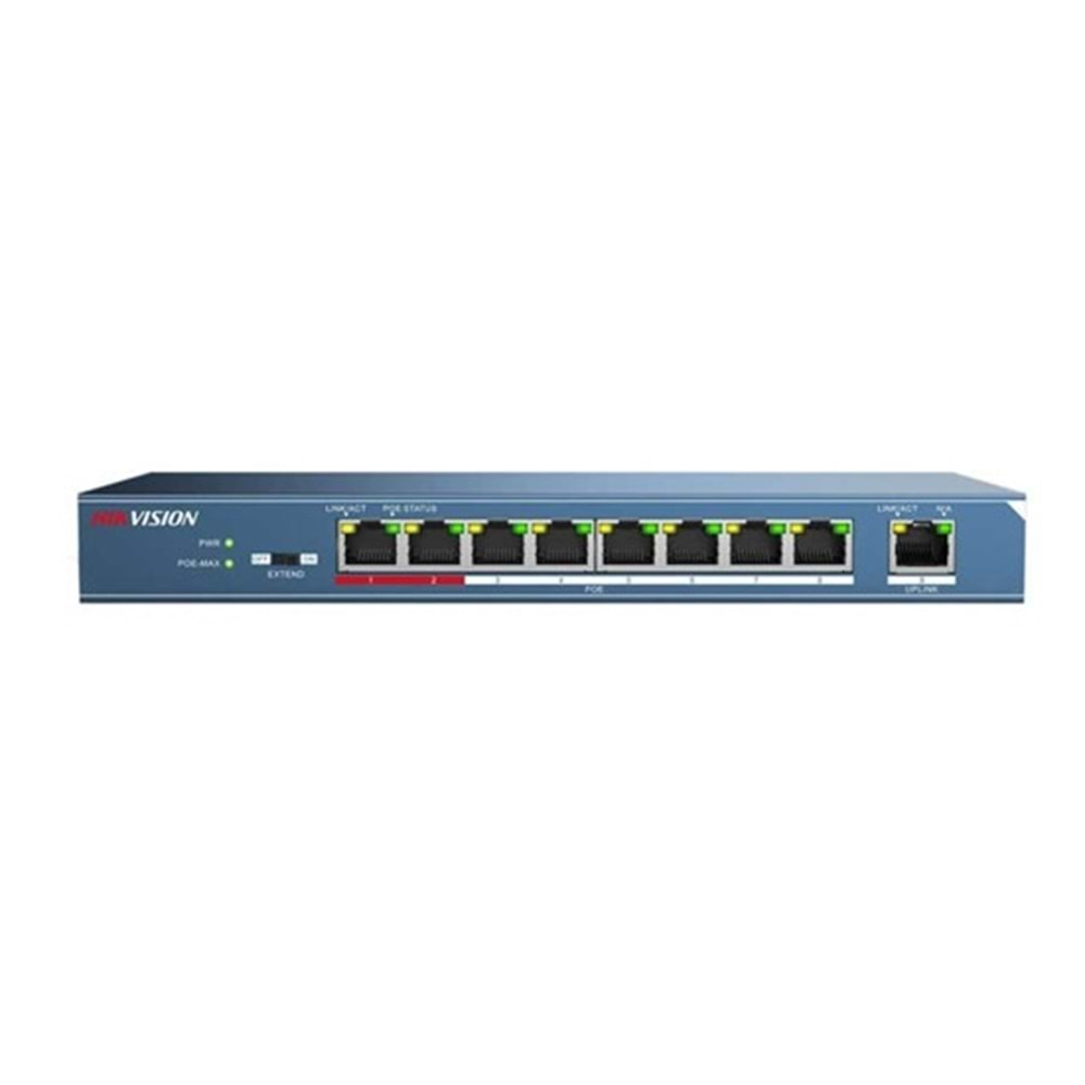 HIKVISION DS-3E0109P-E/M 9 PORT 10/100 YÖNETİLEMEZ 8 PORT POE 60WATT SWITCH