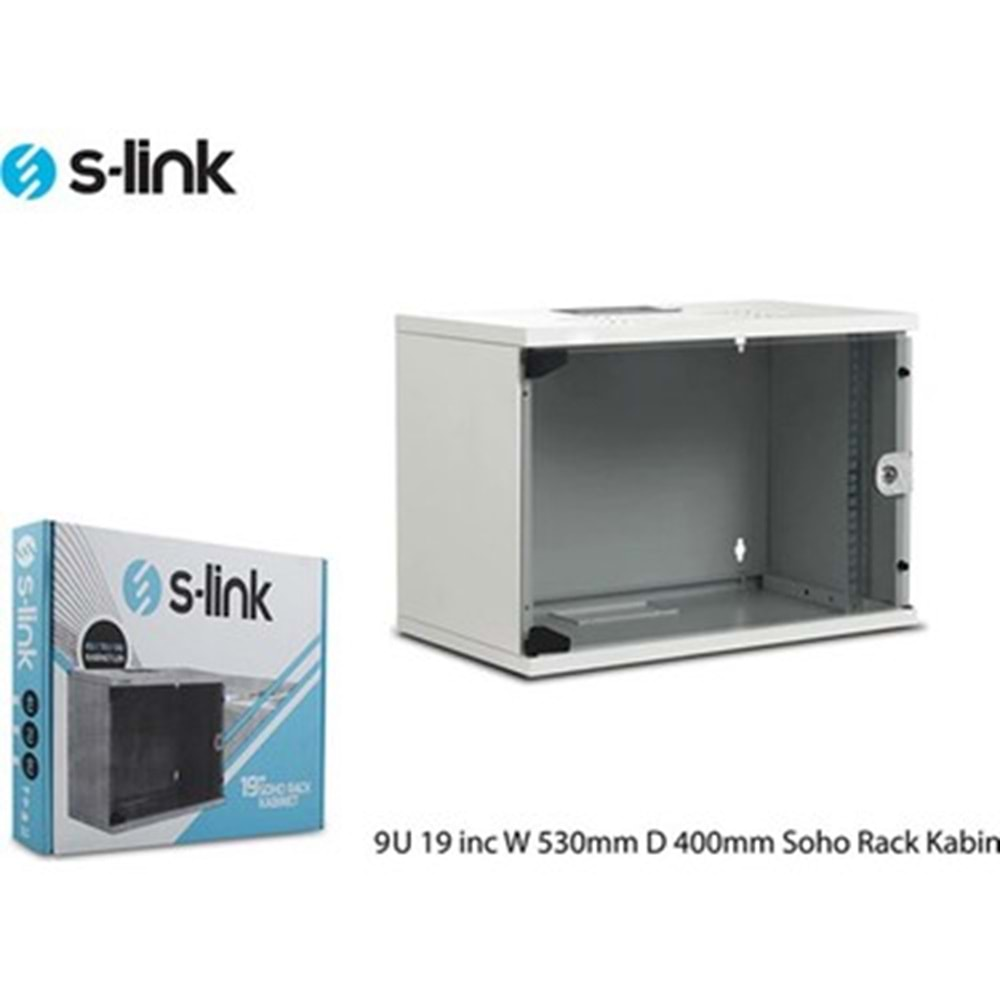 S-LİNK 9U SOHO RACK KABİN 19 İNCH W 530mm D 400mm