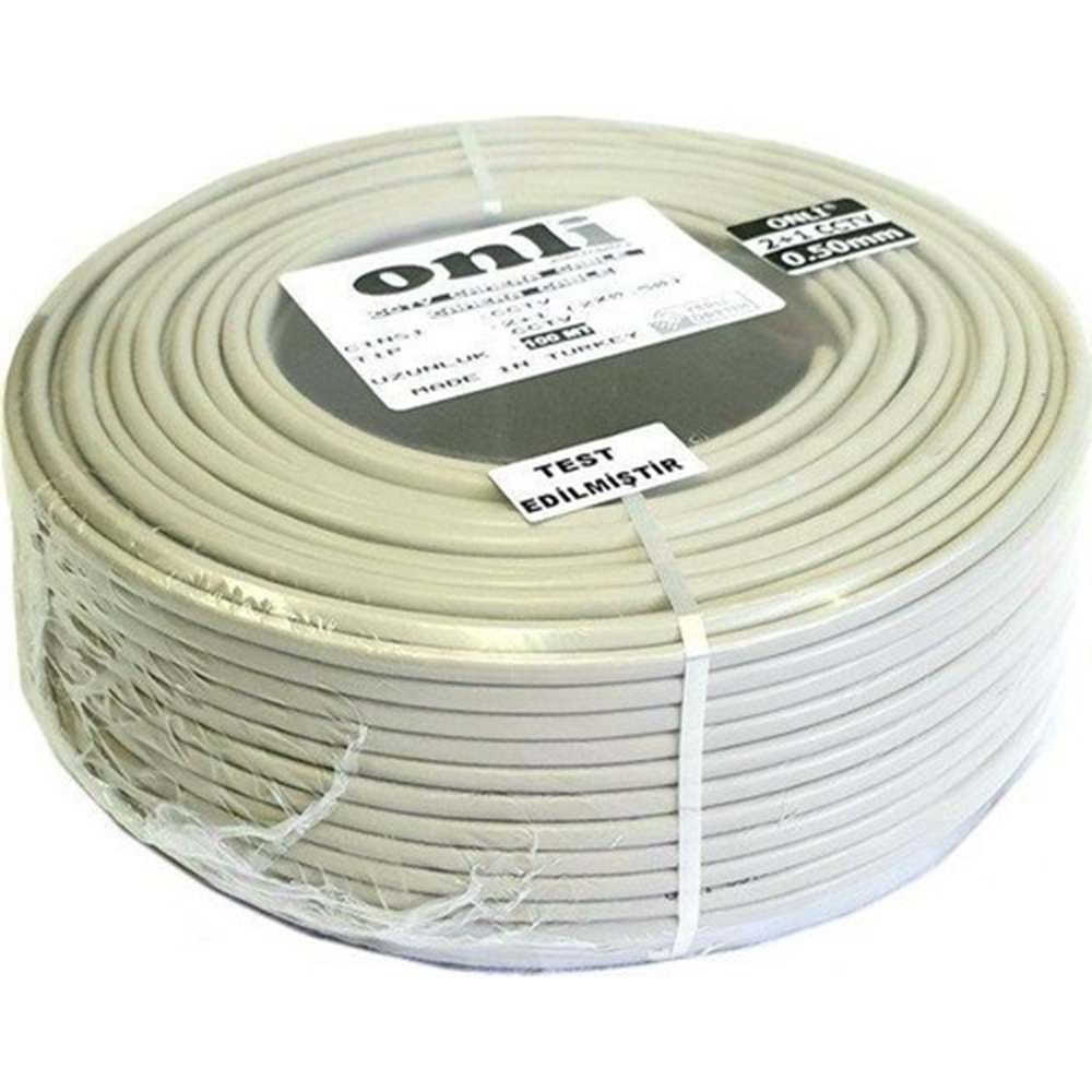 ONLİ 2+1 1x0.50MM MİNİ COAX 2X0.50MM DIŞ MEKAN KAMERA KABLO